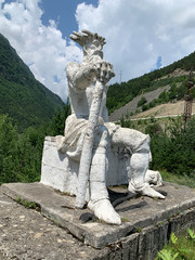 Obraz premium Tsey, Russia, North Ossetia. The monument to the patron Saint of wild animals of Aphsati in Tsey gorge in summer