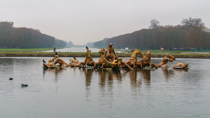 Apollo fountain in Versailles gardens, Paris, France