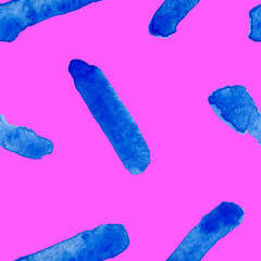 Seamless abstract colorful watercolor pattern with paint brush, line, strokes, stripes. Hand drawing background