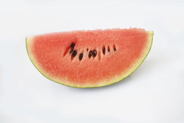 Juicy fresh and red watermelon on white background.