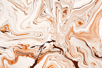 Obraz premium Caramel, cream dynamic and fluid raster texture. Abstract acrylic paints mixture color background.