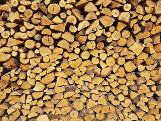 woods pile cut for fireplace stove many background