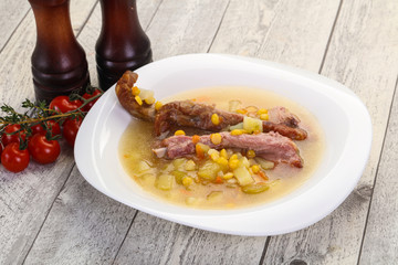 Peas soup with ribs