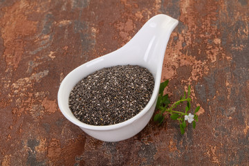 Dietary Chia seeds in the bowl