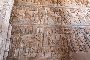 Scene in Denderah Temple, Qena, Egypt