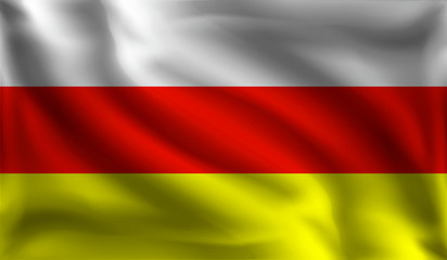 Waving southern ossetia flag, the flag southern ossetia, vector illustration