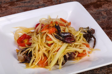 Green mango salad with seafood