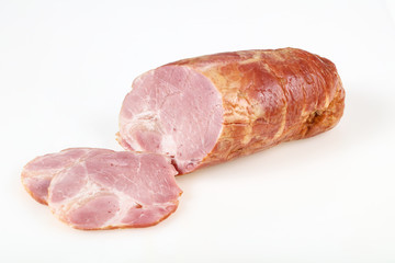 Tasty Ham over white background