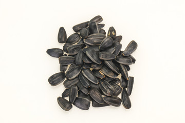 Sunflower seeds isolated on white