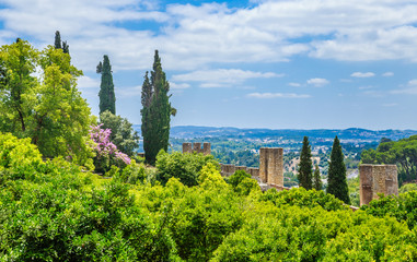 The gardens of the Convent of Christ in Tomar Portugal, now the Sete Montes park. This part is...
