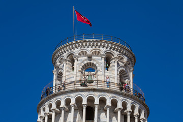 Top of the famous Leaning Tower of Pisa