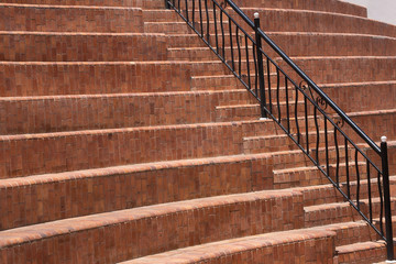 elements of the amphitheater, sector, steps, railings, brickwork, a fragment of the summer theater