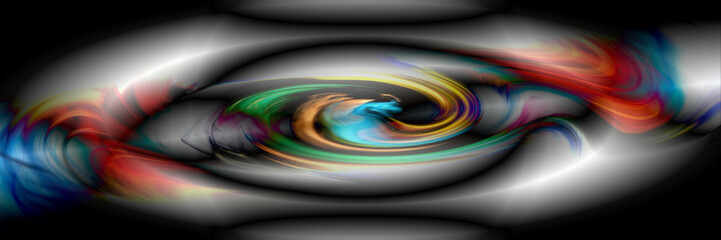 Digital Art, panoramic abstract three-dimensional objects with soft lighting, Germany