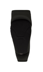 Black elbow pad isolated on white background. Extreme sport slip-on protective accessory