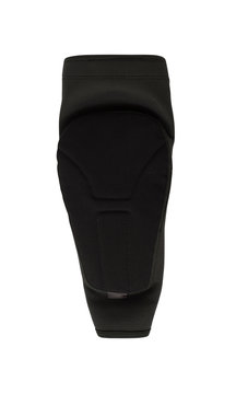 Black elbow pad isolated on white background. Extreme sport slip-on protective accessory
