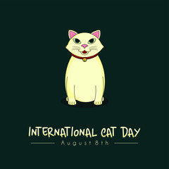 Cat Vector Design with Cat Icon For International Cat Day on 8th of August