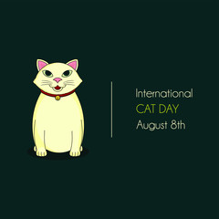 Cat Vector Design with Cat Icon For International Cat Day on 8th of August