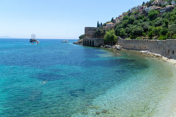 beach and alanya old town 