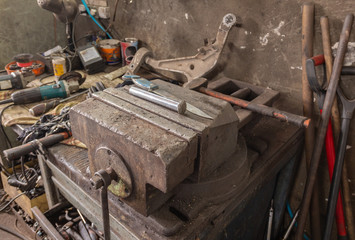 car repair shop. spare parts.