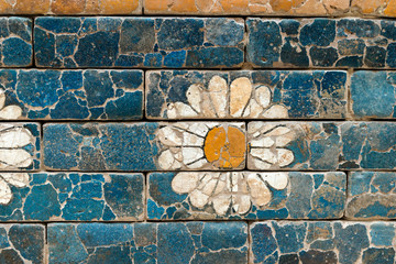 glased bricks wall