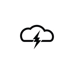 Cloud and dark lightning for graphic and web design. Vector sketch icon for infographic