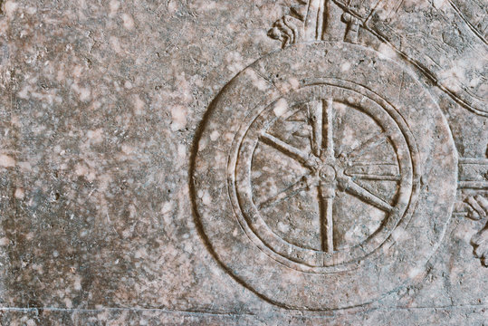 ancient wheel relief
