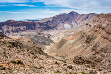 Moroccan landscape in dry Atlas Mountains in October