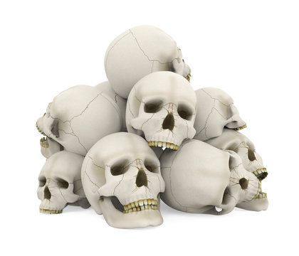 Pile of Skulls Isolated