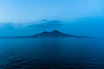 The Vesuvius in Naples view from the sea
