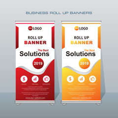 Naklejka na ściany i meble Roll up banner,abstract standing banner template design. Modern banner