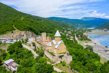 Ananuri is a castle complex on the Aragvi River in Georgia. Ananuri Castle is located about 70 kilometres from Tbilisi.
