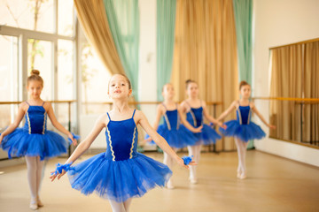 Obraz premium Little ballerinas in ballet studio