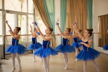Little ballerinas in ballet studio