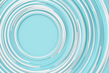 Abstract background with the image of a random rotating thin rings. 3D illustration