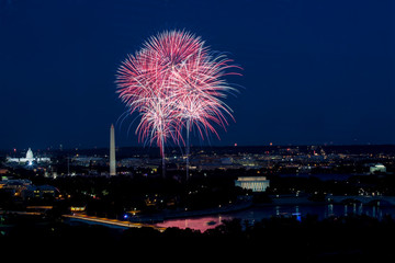 Independence Day Fireworks over the National Mall in Washington DC