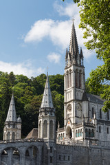 Fototapeta na wymiar The Sanctuary of Our Lady of Lourdes in France.