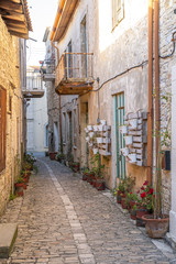 Fototapeta na wymiar Beautiful authentic cypriot houses and streets in old Lefkara village. Larnaca District, Cyprus.