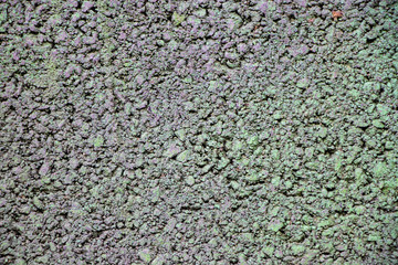 Faded purple and green painted brick close up texture