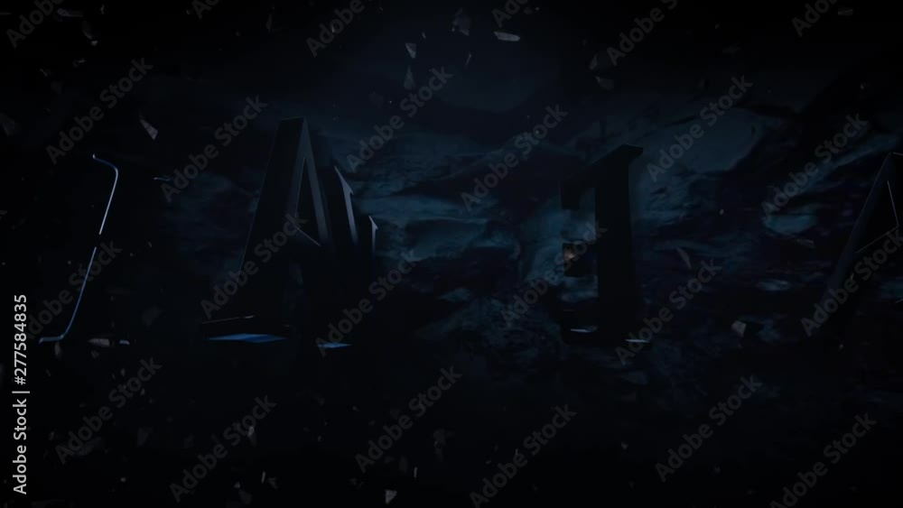 Canvas Prints have a terrifying halloween 4k loop features a rocky dark background with metallic words animated to
