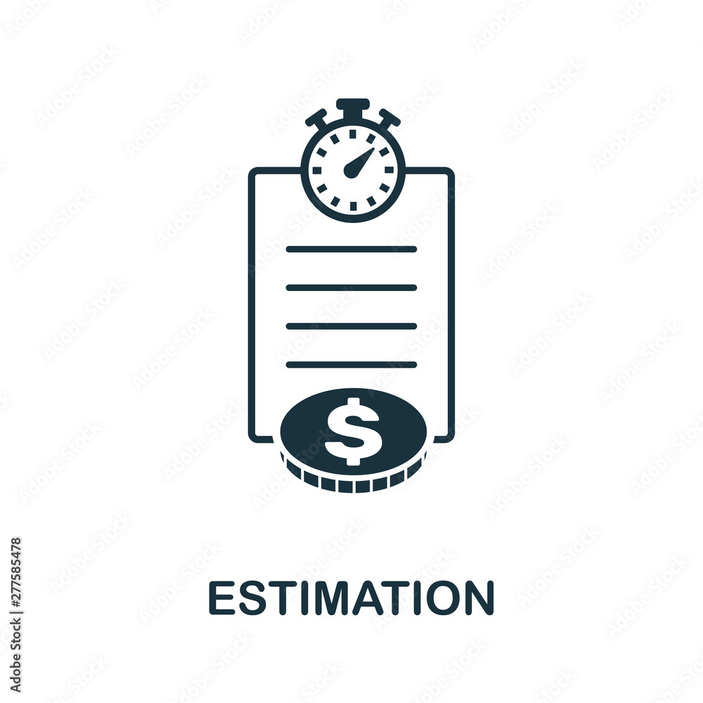 Aufkleber estimation vector icon symbol. creative sign from agile icons collection. filled flat estimation ico