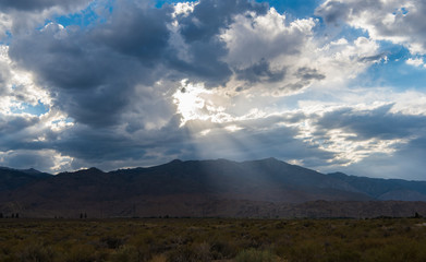 Mountains Clouds Sierras Dramatic Sunset Travel