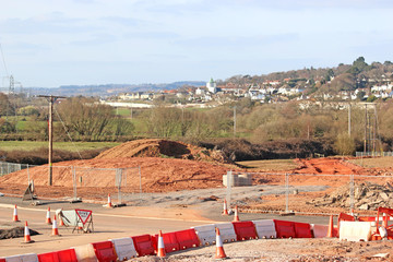 Road bypass construction site