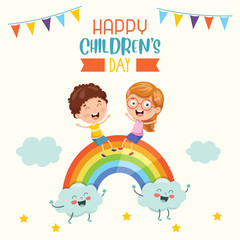 Obraz na płótnie Canvas Vector Illustration Of Happy Children's Day