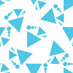 Vector geometric seamless pattern. Universal Repeating abstract circles figure in blue and white. Modern halftone circle design,