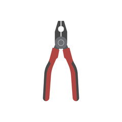 Vector illustration of tool cutting pliers flat style. Icon of nippers on white background