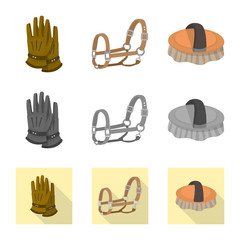 Isolated object of equipment and riding logo. Collection of equipment and competition vector icon for stock.