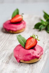 doughnuts strawberry glaze