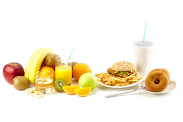 healthy fruits vs junk foods