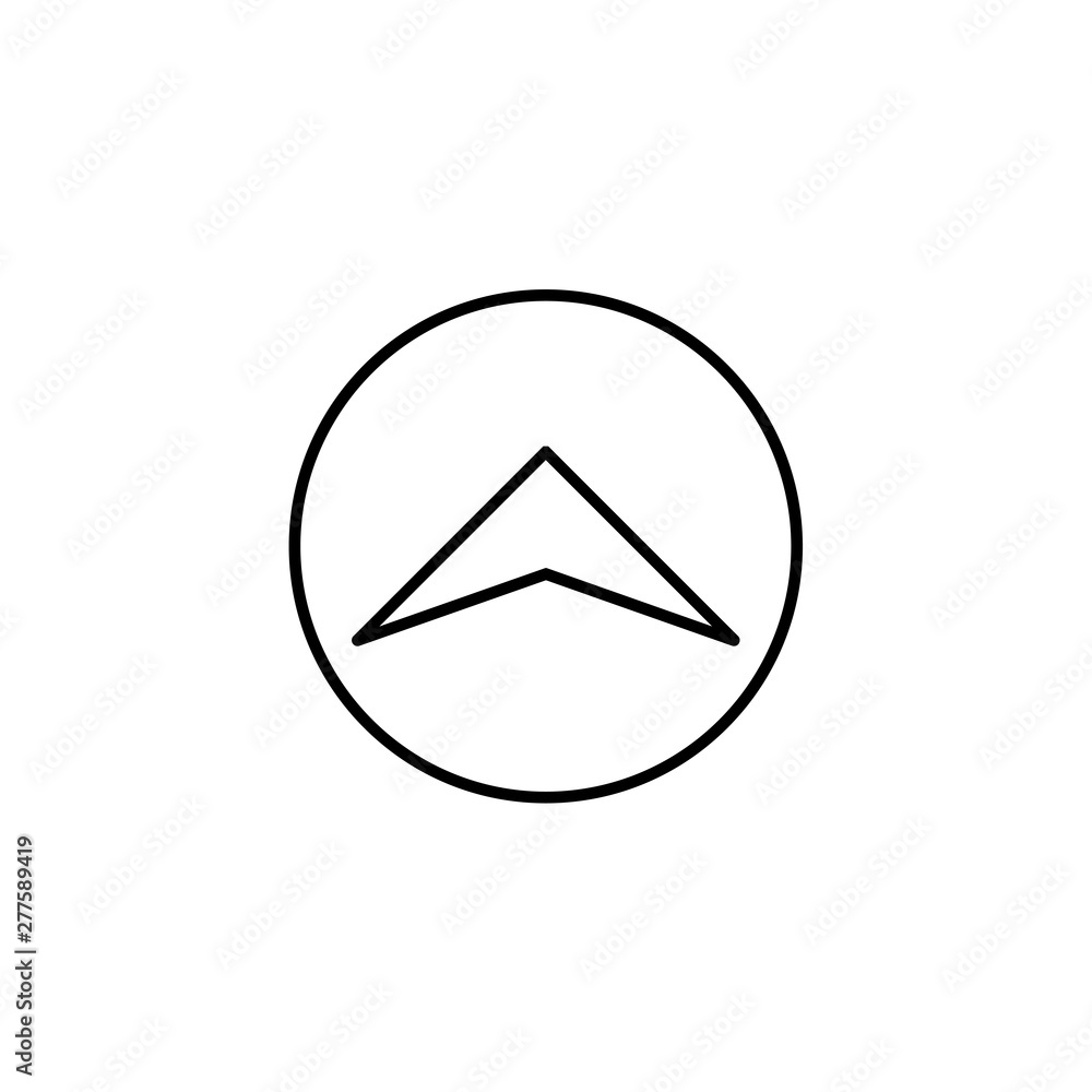 Poster arrow up rounded icon. vector illustration style is flat iconic symbol inside a circle, gray color, 