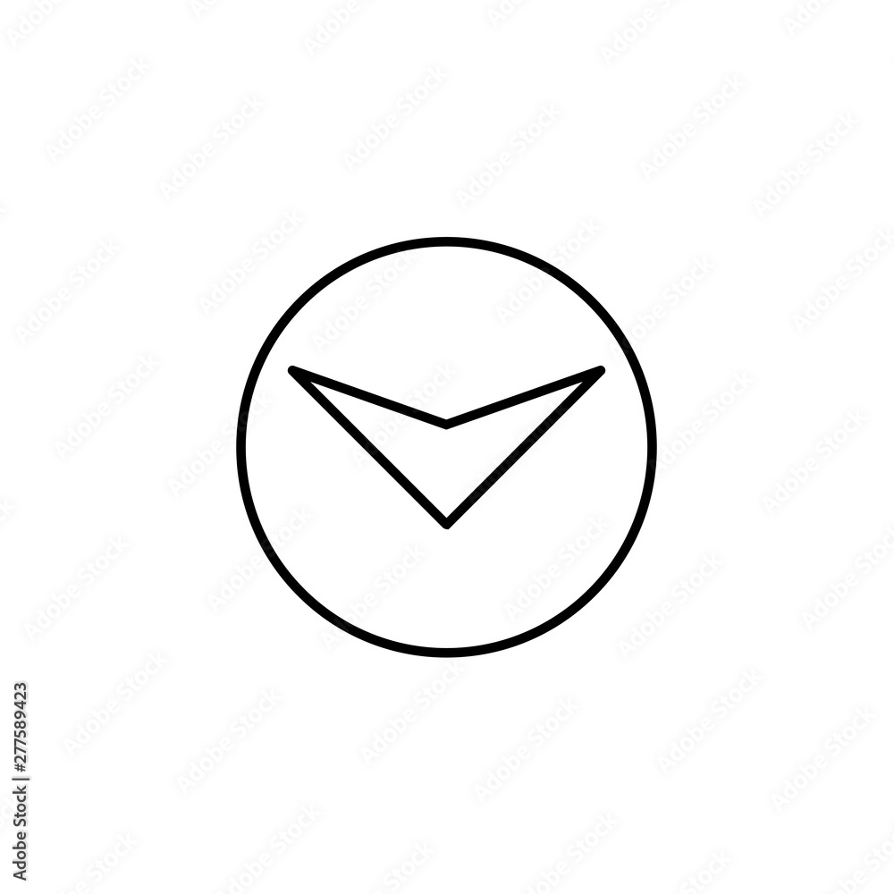 Poster arrow down rounded icon. vector illustration style is flat iconic bicolor symbol inside a circle, gr